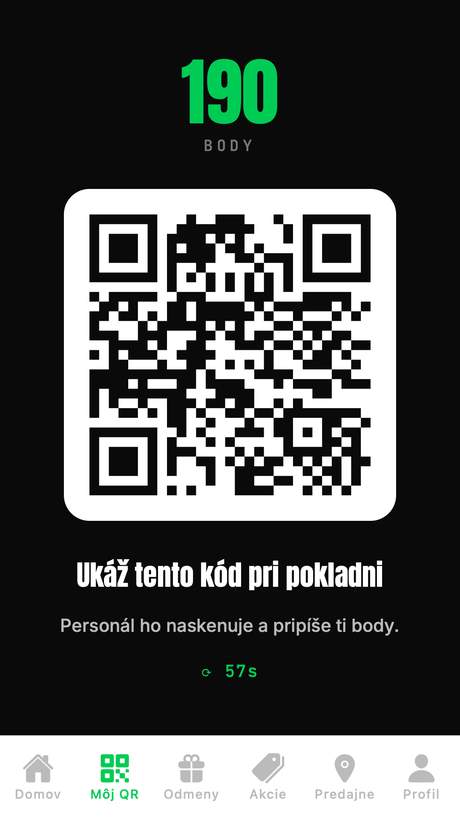 QR kód pri pokladni